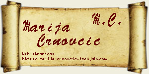 Marija Crnovčić vizit kartica